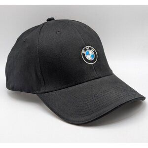BMW Lifestyle Black Adjustable Embroidered Logo Strap Back Hat Cap Unisex